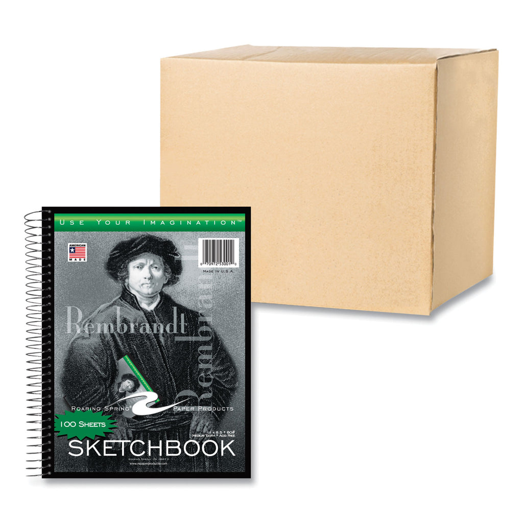 Sketch Book, 60-lb Drawing Paper Stock, Rembrandt Photography Cover, (100) 11 x 8.5 Sheets,12/CT, Ships in 4-6 Business Days