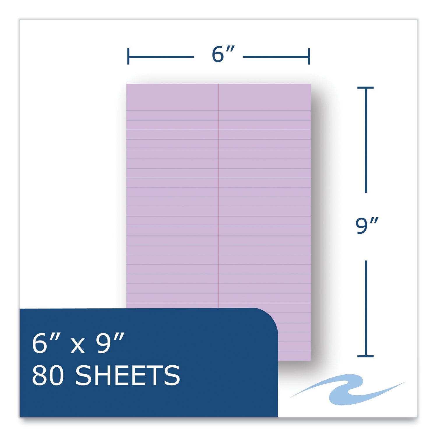 EnviroShades Steno Pad, Gregg Rule, White Cover, 80 Orchid 6 x 9 Sheets, 24 Pads/Carton, Ships in 4-6 Business Days
