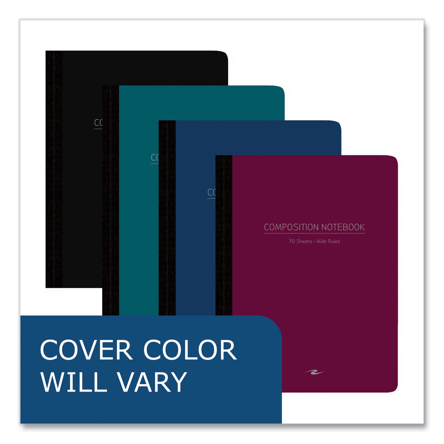 Poly Flex Composition Notebook, Wide/Legal Rule, Random Asst Cover, (70) 9.75 x 7.5 Sheet, 24/CT, Ships in 4-6 Business Days