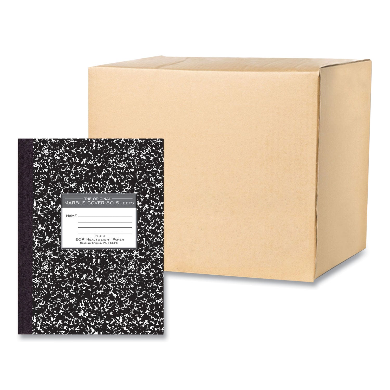 hardcover-marble-composition-book-unruled-black-marble-cover-80-1025-x-788-sheets-24-ct-ships-in-4-6-business-days_roa77479cs - 1