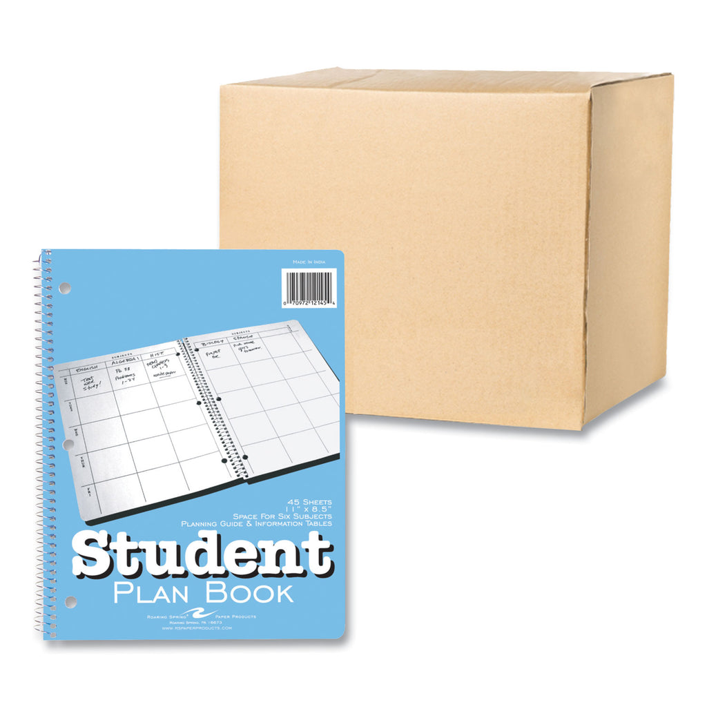 Student Plan Book, Undated, Light Blue Cover, (45) 11 x 8.5 Sheets, 24/Carton, Ships in 4-6 Business Days