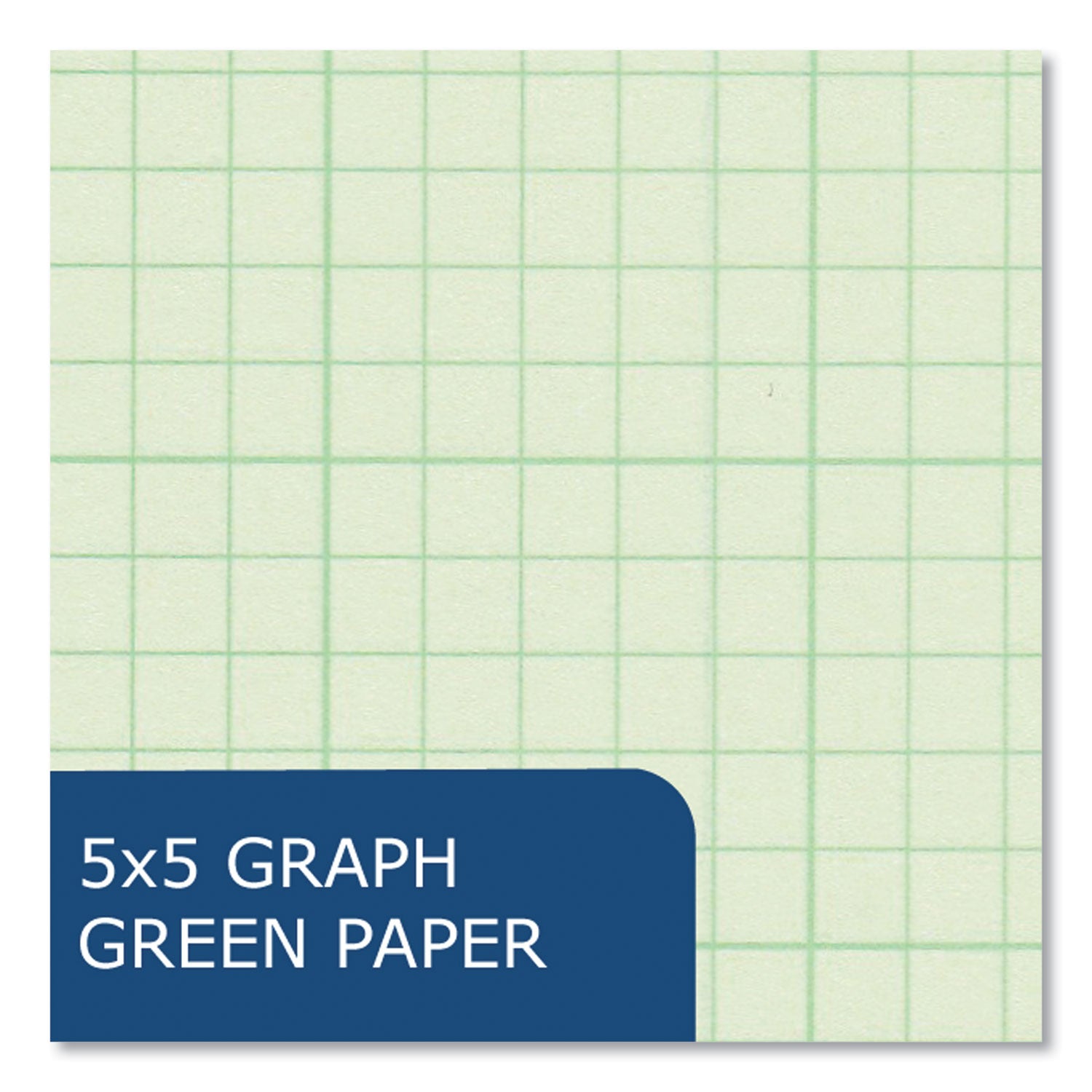 Engineer Pad, (0.5" Margins), Quad Rule (5 sq/in, 1 sq/in) 100 Lt Green 8.5x11 Sheets/Pad, 24/CT, Ships in 4-6 Business Days