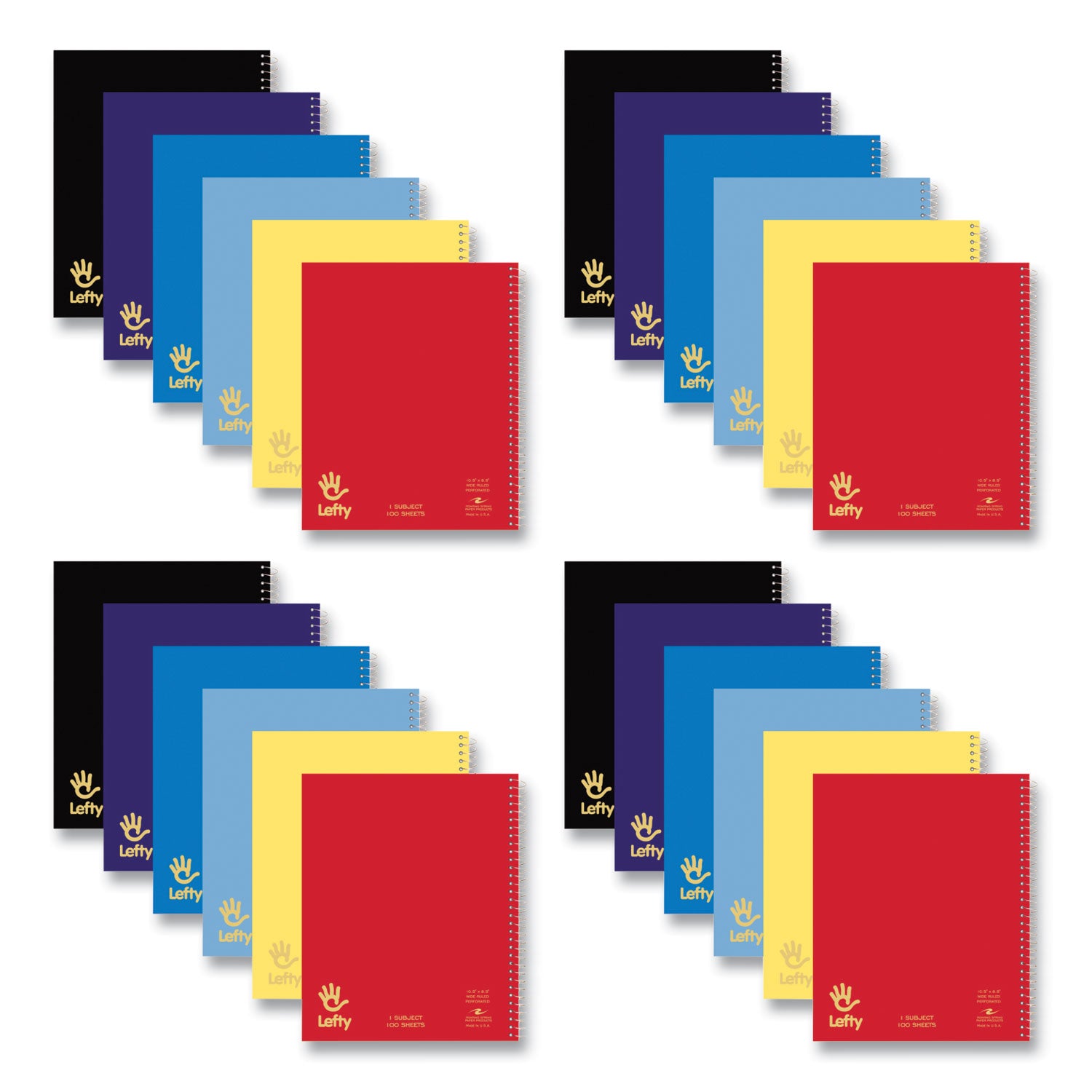 lefty-notebook-1-subject-wide-legal-rule-assorted-cover-colors-100-105-x-85-sheets-24-ct-ships-in-4-6-business-days_roa13505cs - 1
