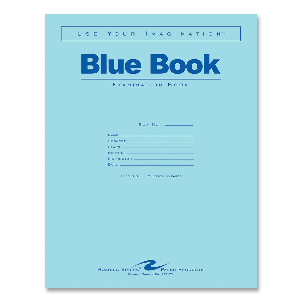 Examination Blue Books, Wide/Legal Rule, Blue Cover, (8) 11 x 8.5 Sheets, 500/Carton, Ships in 4-6 Business Days