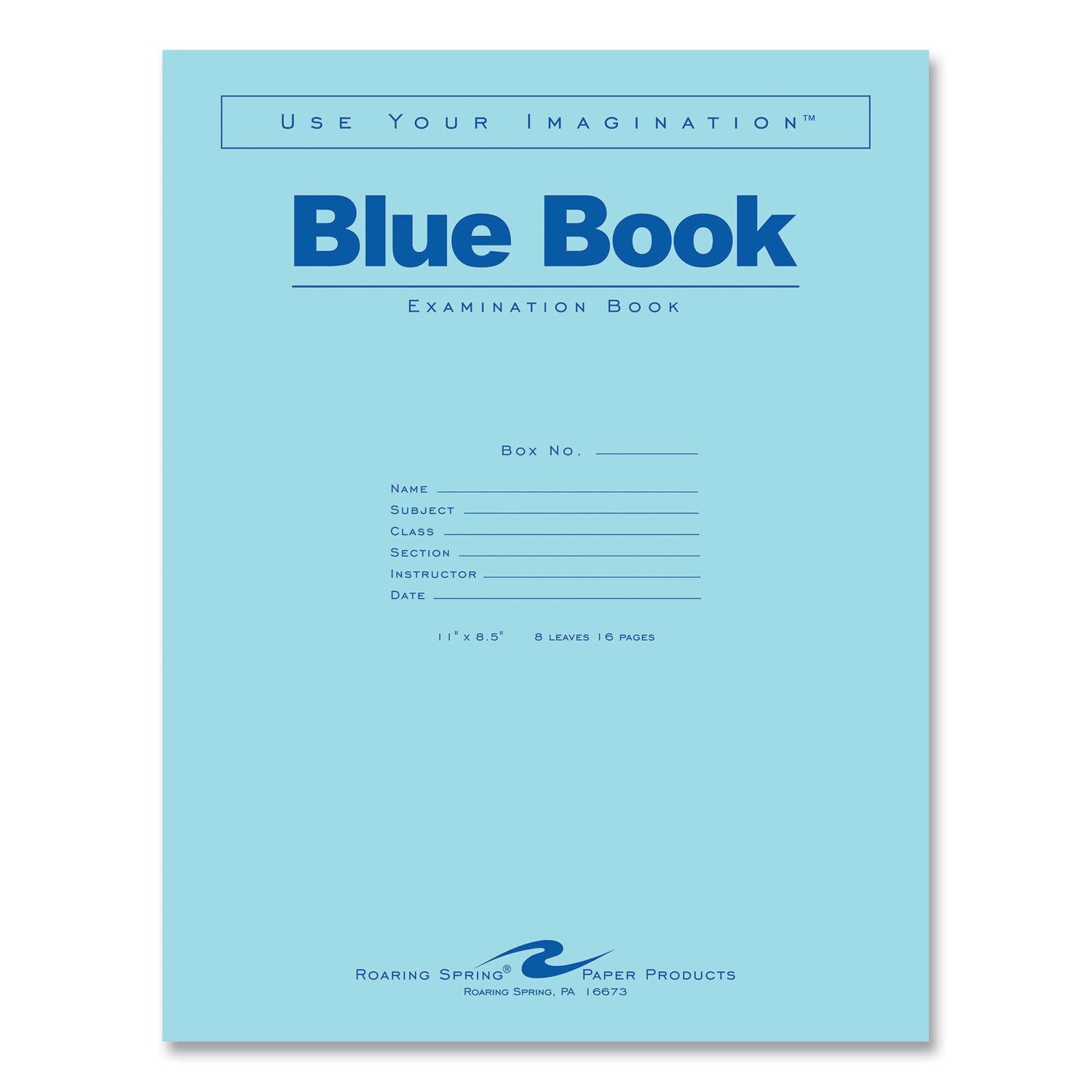 Examination Blue Books, Wide/Legal Rule, Blue Cover, (8) 11 x 8.5 Sheets, 500/Carton, Ships in 4-6 Business Days
