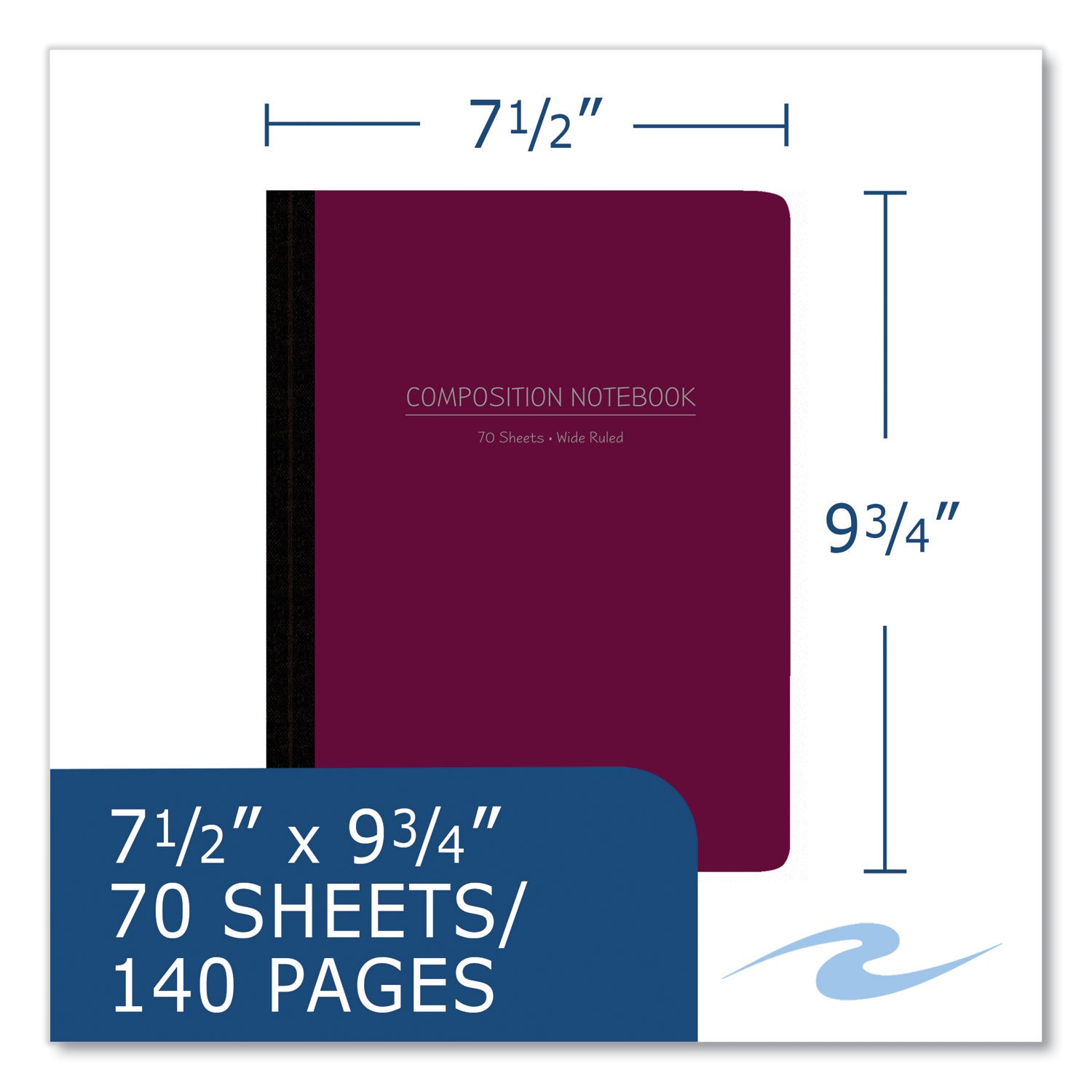 Poly Flex Composition Notebook, Wide/Legal Rule, Random Asst Cover, (70) 9.75 x 7.5 Sheet, 24/CT, Ships in 4-6 Business Days