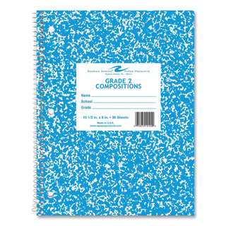 Wirebound Notebook, Grade 2 Manuscript Format, Blue Marble Cover, (36) 10.5 x 8 Sheets, 48/CT, Ships in 4-6 Business Days