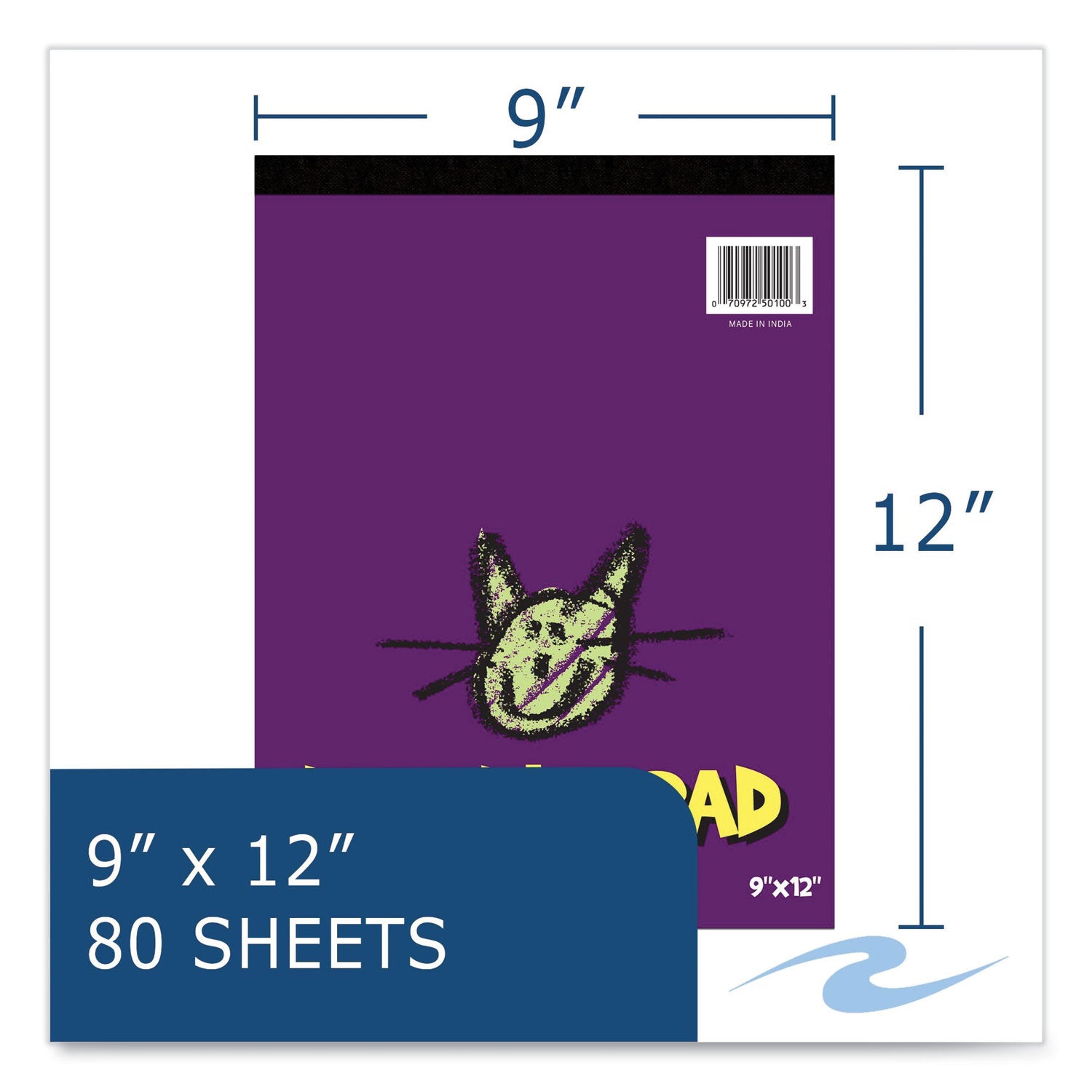Kids Doodle Pad, 80 White 9 x 12 Sheets, 12/Carton, Ships in 4-6 Business Days