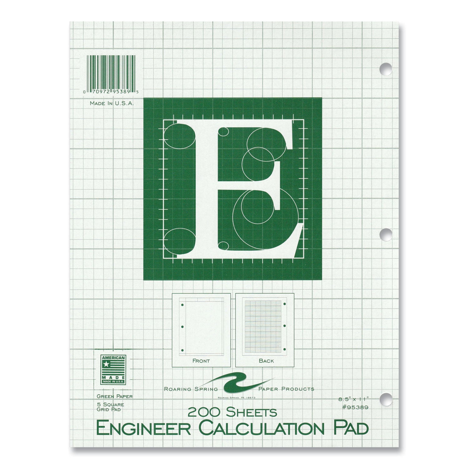 engineer-pad-05-margins-quad-rule-5-sq-in-1-sq-in-200-lt-green-85x11-sheets-pad-12-ct-ships-in-4-6-business-days_roa95389cs - 7