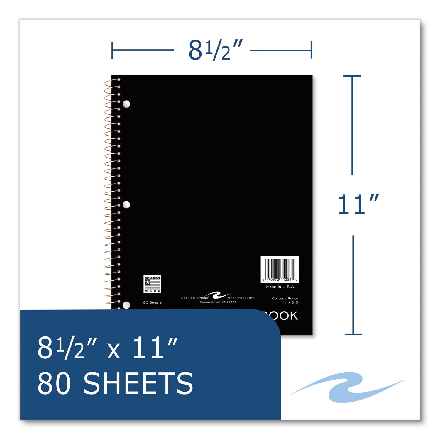 Subject Wirebound Notebook, 1-Subject, Medium/College Rule, Asst Cover, (80) 11 x 8.5 Sheets, 24/CT, Ships in 4-6 Bus Days