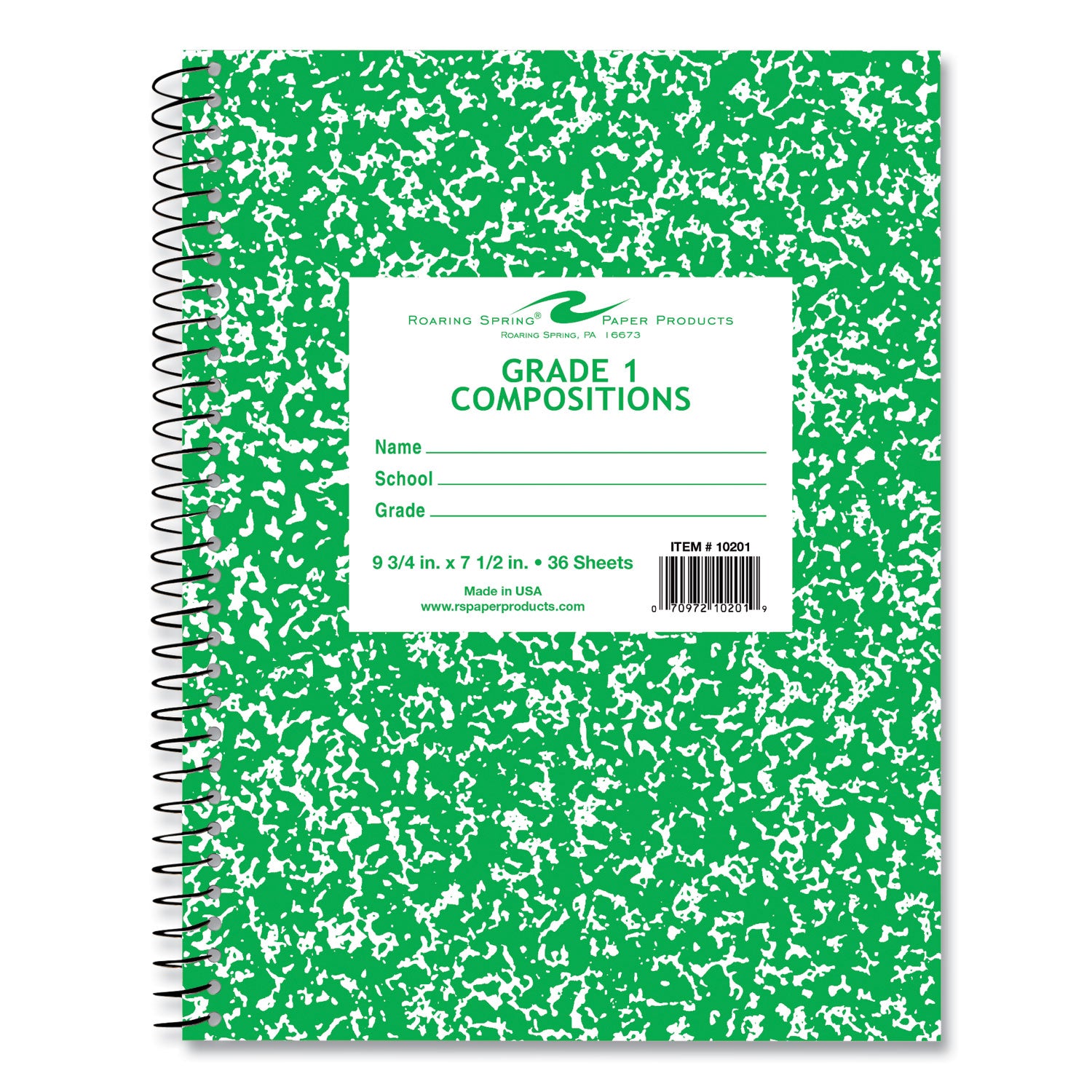 wirebound-composition-book-1-subject-manuscript-format-green-cover-36-975-x-75-sheet-48-ct-ships-in-4-6-bus-days_roa10201cs - 2