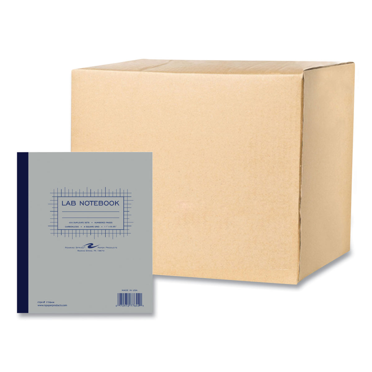 Lab and Science Carbonless Notebook, Quad Rule (4 sq/in), Gray Cover, (200) 11 x 9.25 Sheets, 5/CT,Ships in 4-6 Business Days