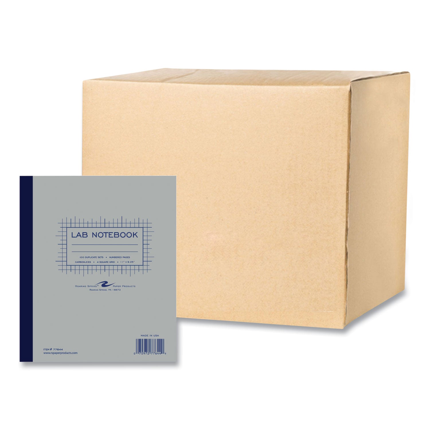 Lab and Science Carbonless Notebook, Quad Rule (4 sq/in), Gray Cover, (200) 11 x 9.25 Sheets, 5/CT,Ships in 4-6 Business Days