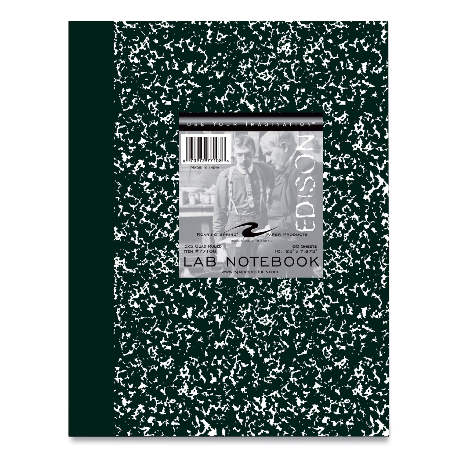 lab-and-science-notebook-quadrille-rule-5-sq-in-green-marble-cover-60-1013-x-788-sheets-24-ctships-in-4-6-bus-days_roa77108cs - 1