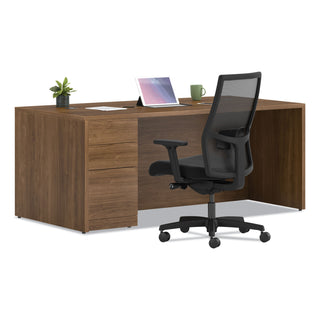 10500 Series "L" Workstation Single Pedestal Desk with Full-Height Pedestal, 72" x 36" x 29.5", Pinnacle