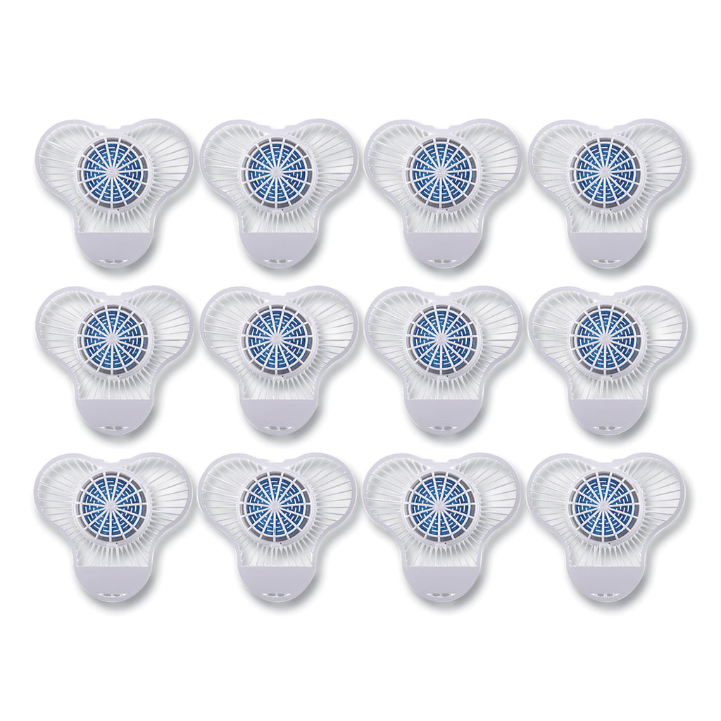 Urinal Screen with Non-Para Cleaner Block, Green Apple Scent, 3.25 oz, Blue/White, 12/Box - 