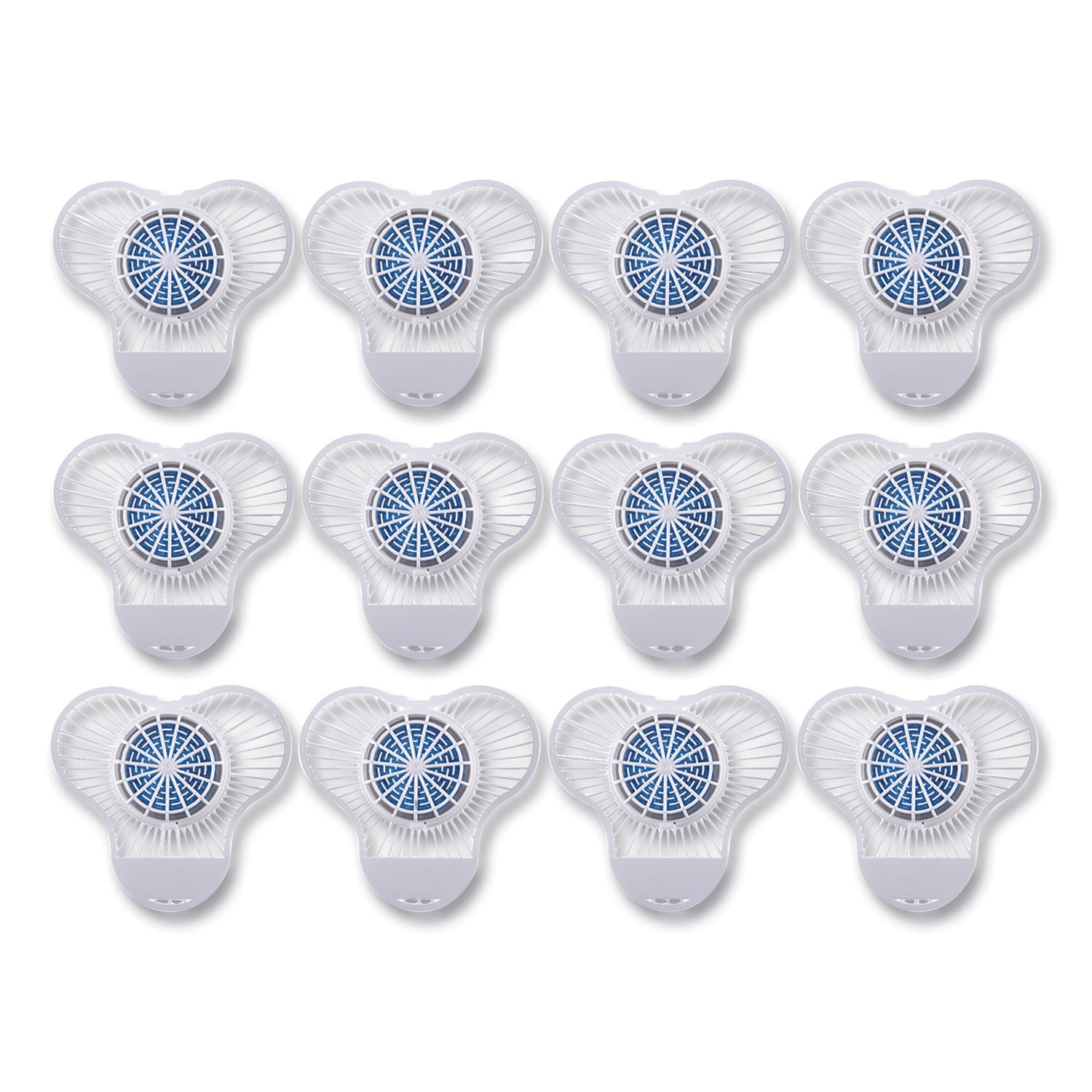 Urinal Screen with Non-Para Cleaner Block, Green Apple Scent, 3.25 oz, Blue/White, 12/Box - 