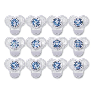 Urinal Screen with Non-Para Cleaner Block, Green Apple Scent, 3.25 oz, Blue/White, 12/Box - 
