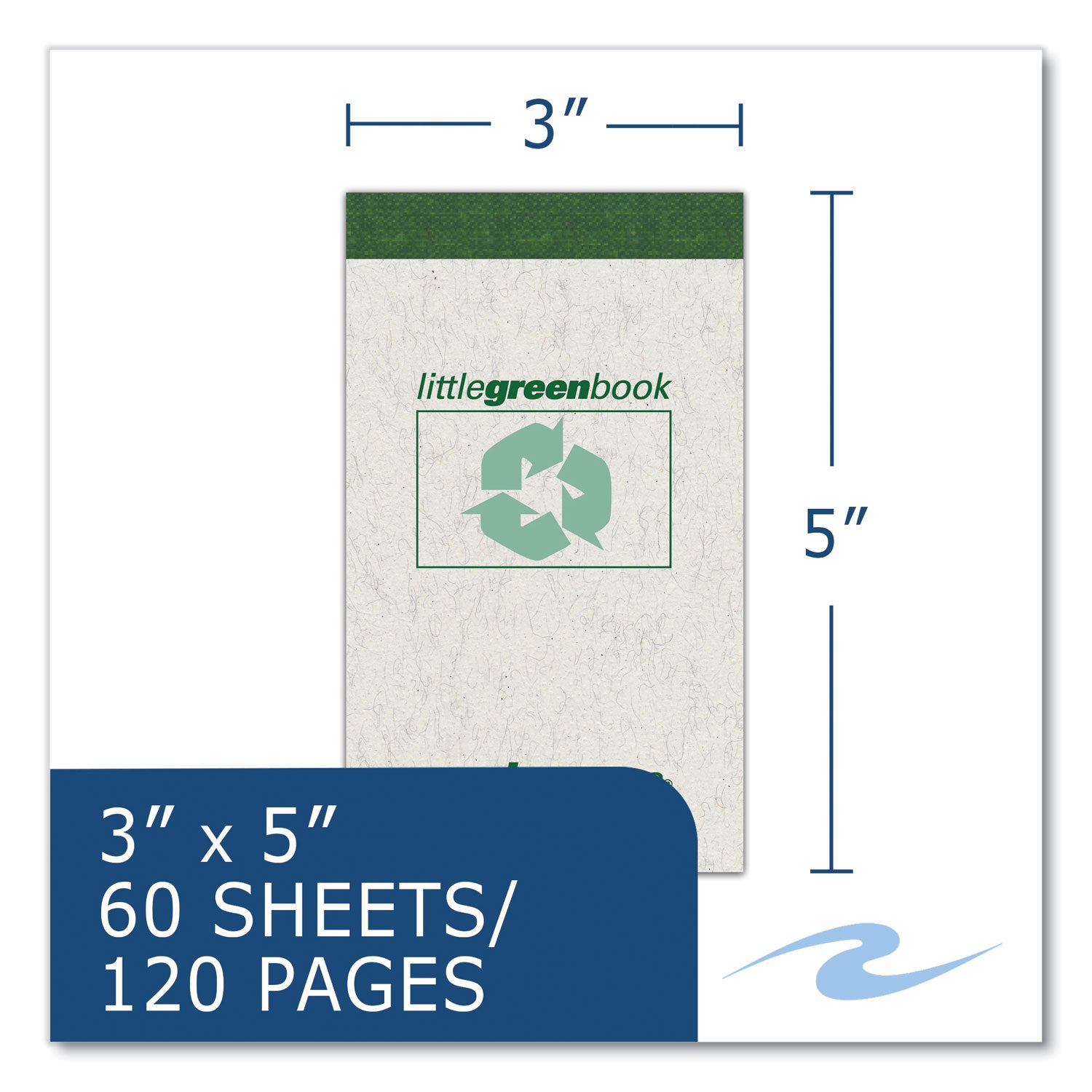 little-green-memo-book-narrow-rule-gray-cover-60-3-x-5-sheets-48-carton-ships-in-4-6-business-days_roa77355cs - 2