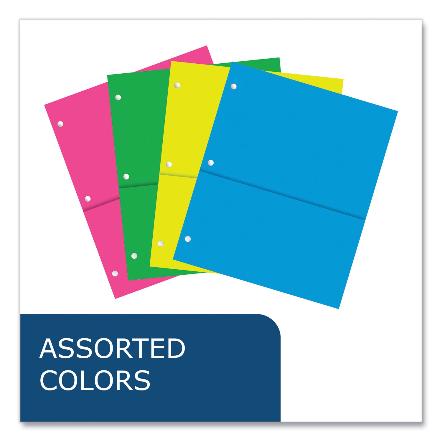 Binder Pocket, 9 w x 11 h, Assorted Colors, 144/Carton, Ships in 4-6 Business Days