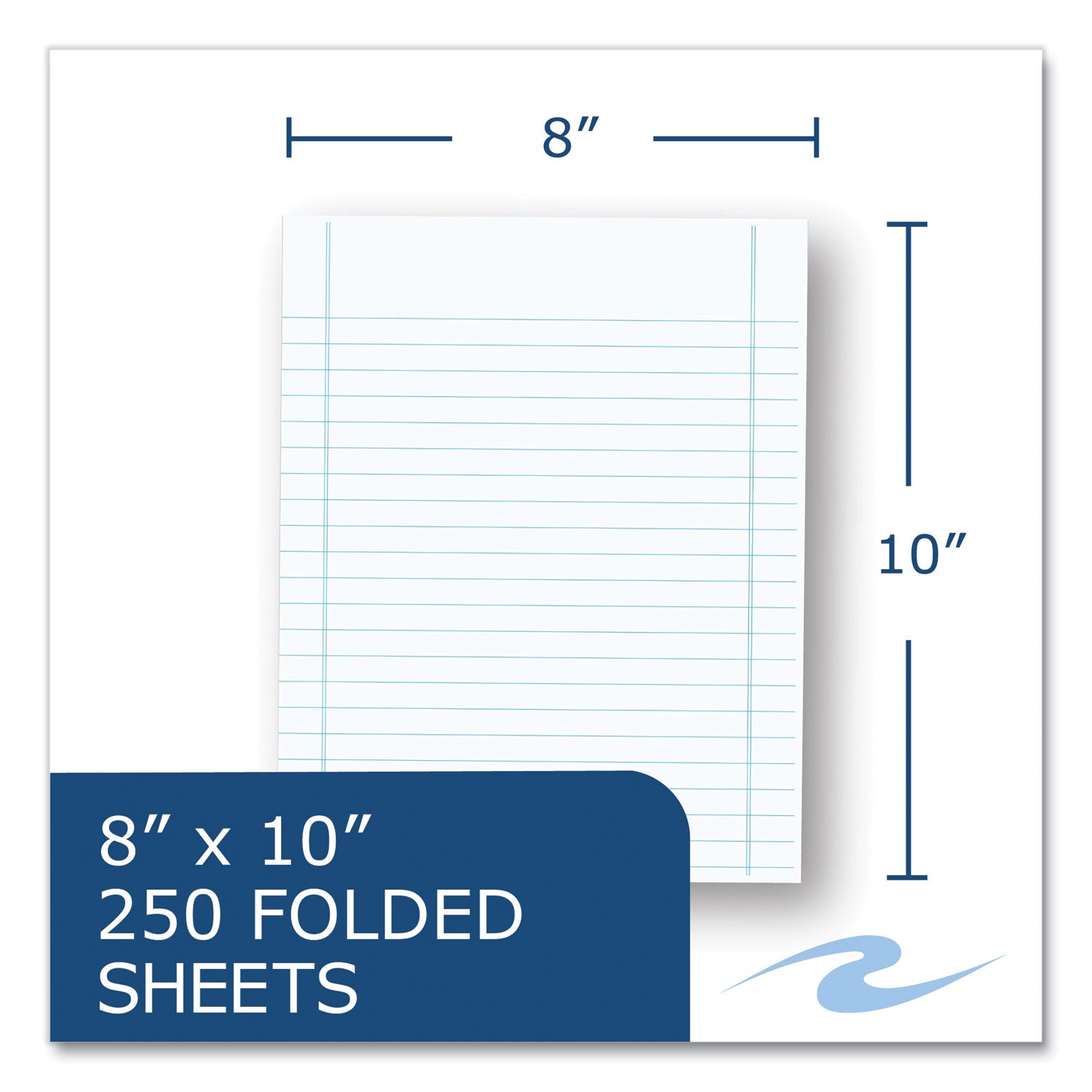 New York Exam Paper, 8 x 10, Wide/Legal Rule, 250 Sheets/Pack, 10 Packs/Carton, Ships in 4-6 Business Days