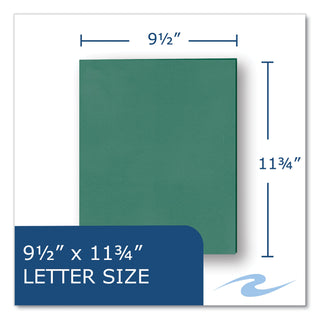 Pocket Folder, 0.5" Capacity, 11 x 8.5, Green, 25/Box, 10 Boxes/Carton, Ships in 4-6 Business Days
