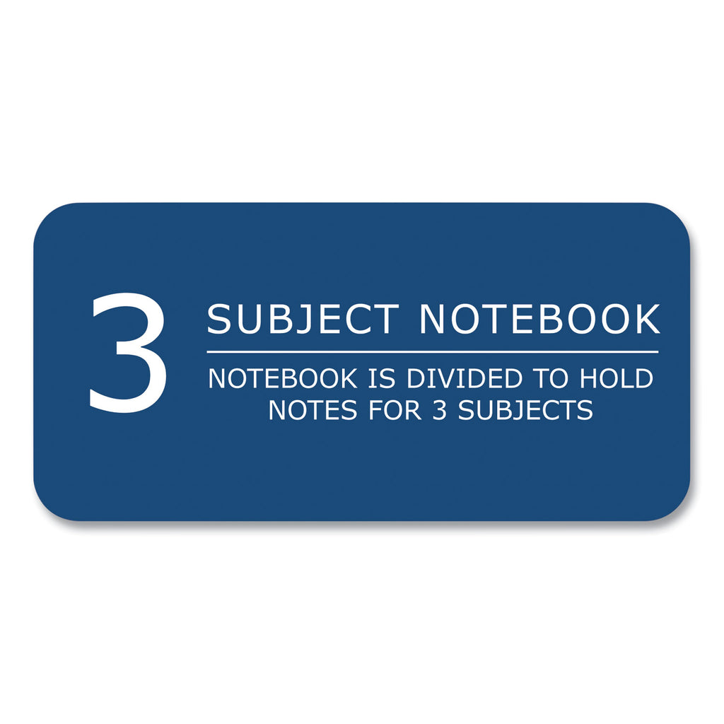 Subject Wirebound Notebook, 3-Subject, Medium/College Rule, Asst Cover, (120) 11 x 9 Sheets, 24/Carton, Ships in 4-6 Bus Days