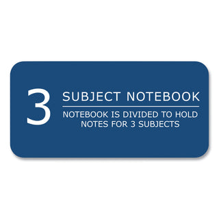 Subject Wirebound Notebook, 3-Subject, Medium/College Rule, Asst Cover, (120) 11 x 9 Sheets, 24/Carton, Ships in 4-6 Bus Days