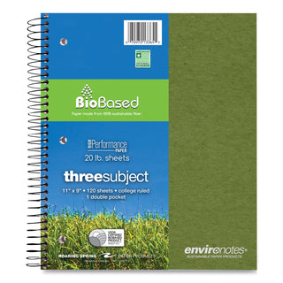 Earthtones BioBased 3 Subject Notebook, Med/College Rule, Random Asst Covers, (120) 11x9 Sheets, 24/CT,Ships in 4-6 Bus Days