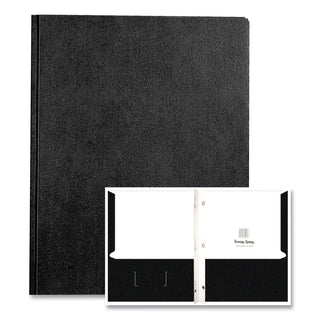 Pocket Folder with 3 Fasteners, 0.5" Capacity, 11 x 8.5, Black, 25/Box, 10 Boxes/Carton, Ships in 4-6 Business Days
