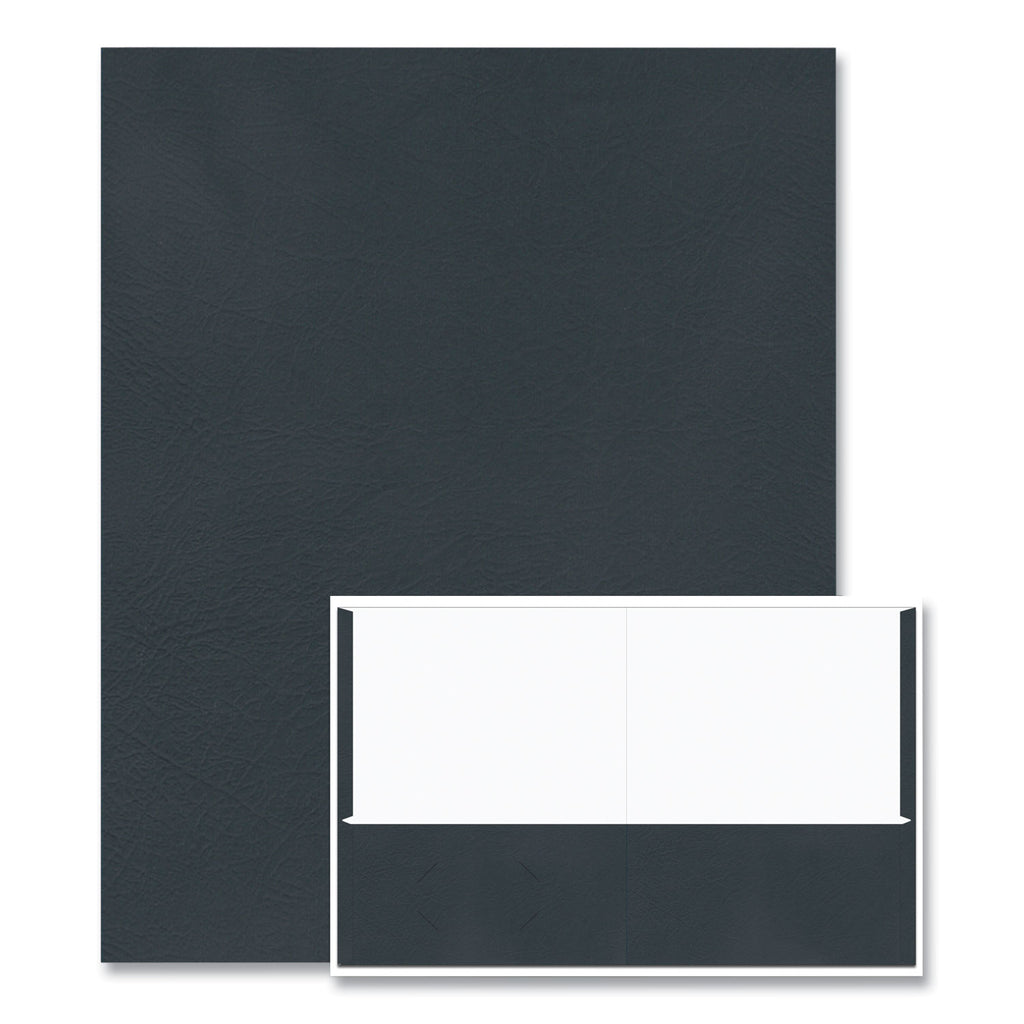Pocket Folder, 0.5" Capacity, 11 x 8.5, Black, 25/Box, 10 Boxes/Carton, Ships in 4-6 Business Days
