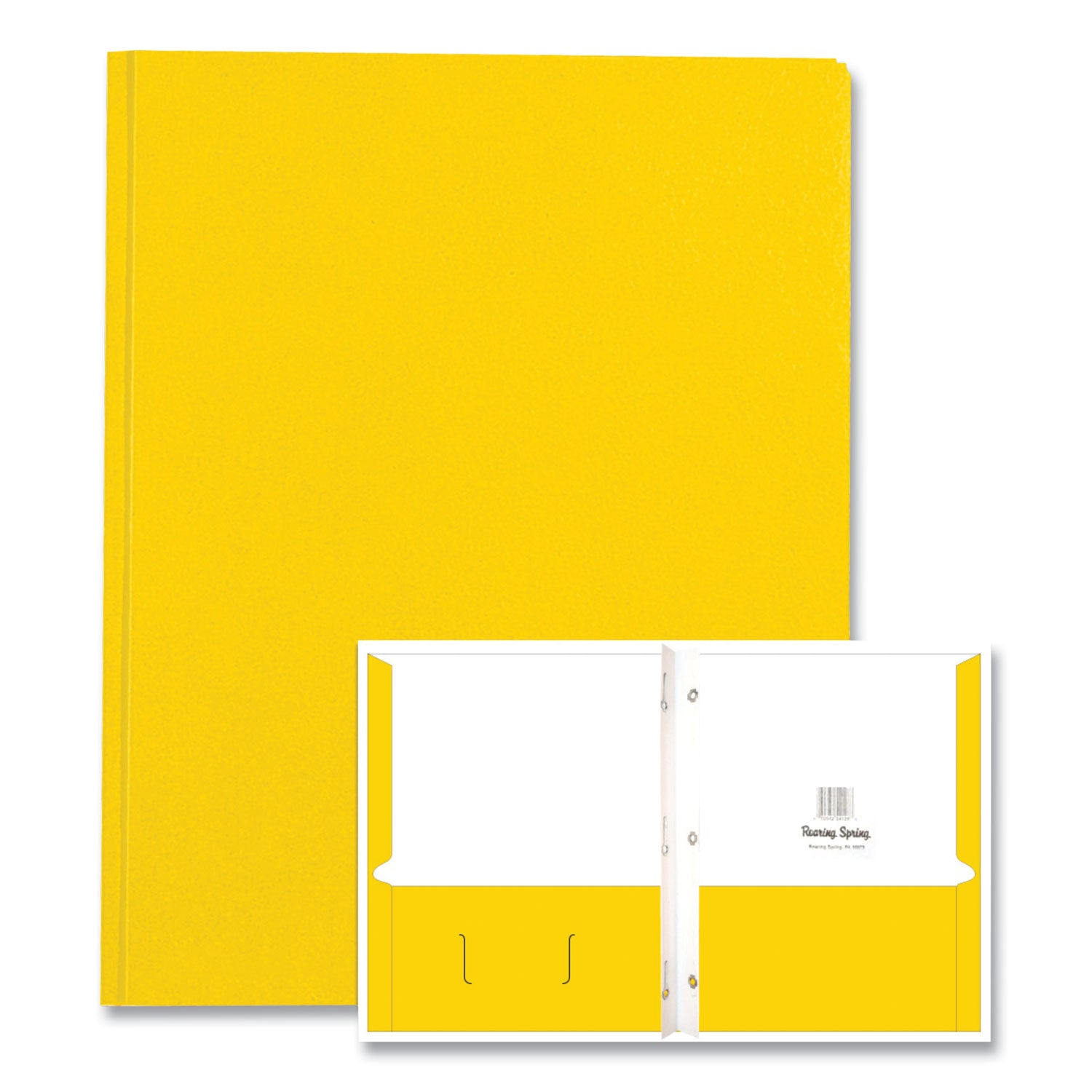 Pocket Folder with 3 Fasteners, 0.5" Capacity, 11 x 8.5, Yellow, 25/Box, 10 Boxes/Carton, Ships in 4-6 Business Days