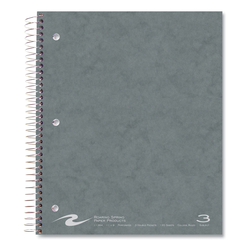 Subject Wirebound Notebook, 3-Subject, Medium/College Rule, Asst Cover, (120) 11 x 9 Sheets, 24/Carton, Ships in 4-6 Bus Days