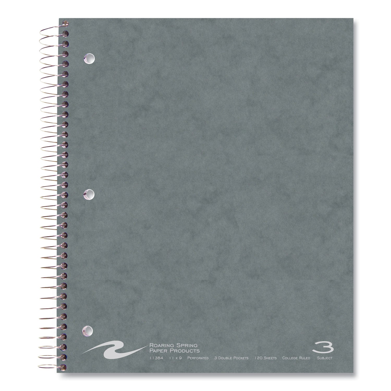 Subject Wirebound Notebook, 3-Subject, Medium/College Rule, Asst Cover, (120) 11 x 9 Sheets, 24/Carton, Ships in 4-6 Bus Days