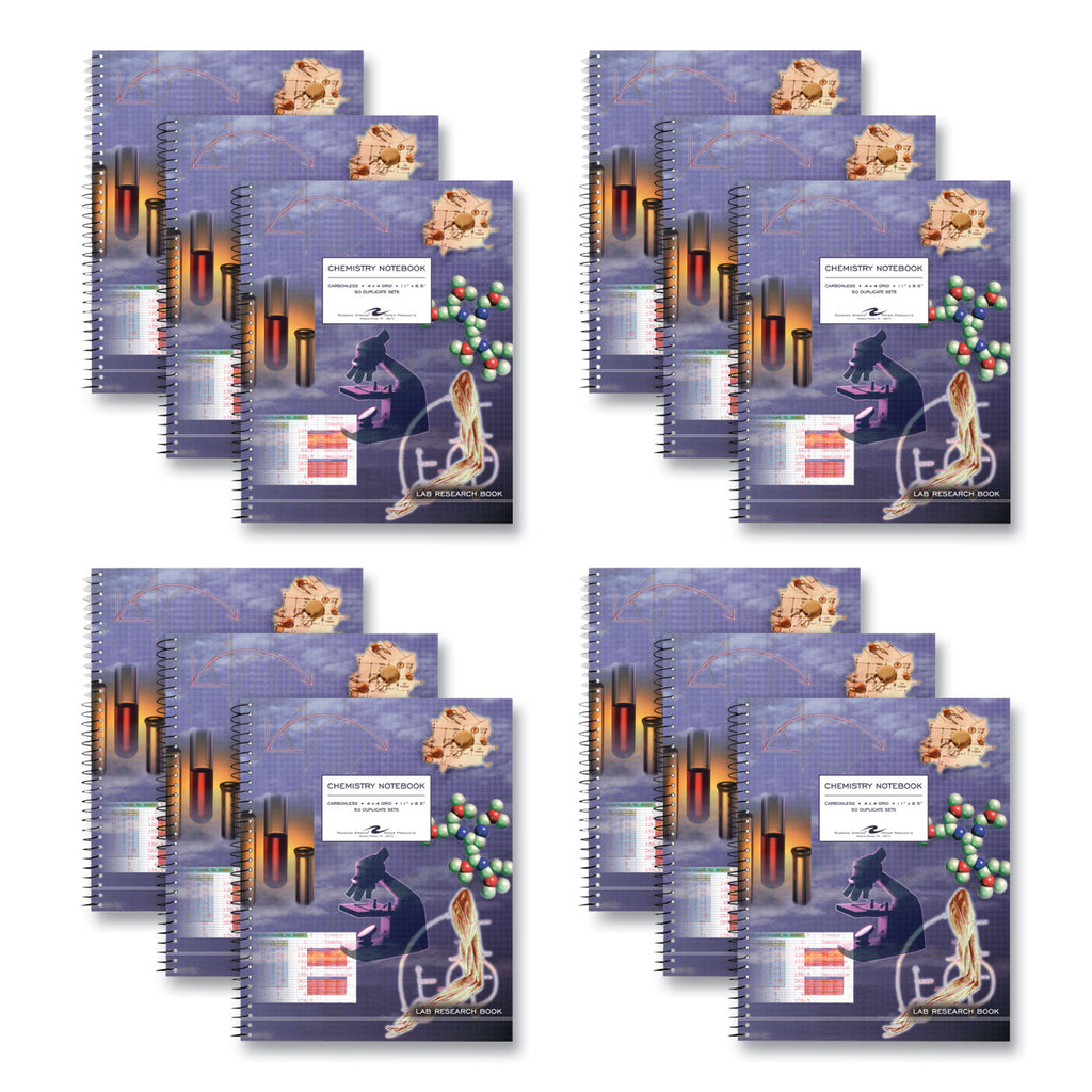 lab-science-carbonless-notebook-quad-rule-4-sq-in-multicolor-cover-100-11x85-sheets-12-ctships-in-4-6-business-days_roa77650cs - 1