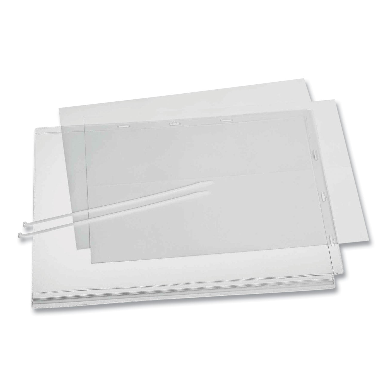 water-resistant-sign-holder-pockets-with-cable-ties-11-x-17-clear-frame-5-pack_dbl502819 - 2