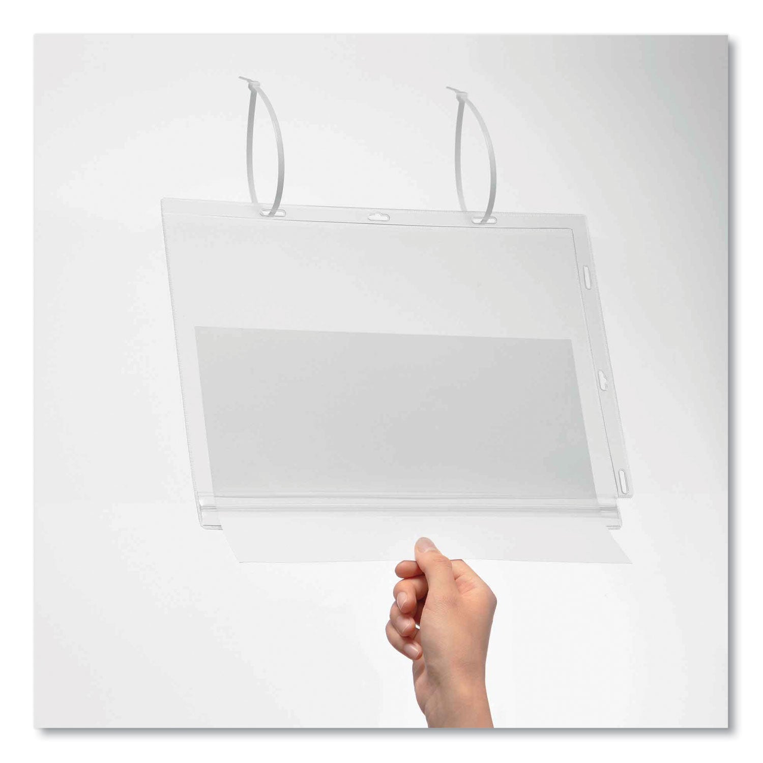 water-resistant-sign-holder-pockets-with-cable-ties-85-x-11-clear-frame-5-pack_dbl502719 - 2