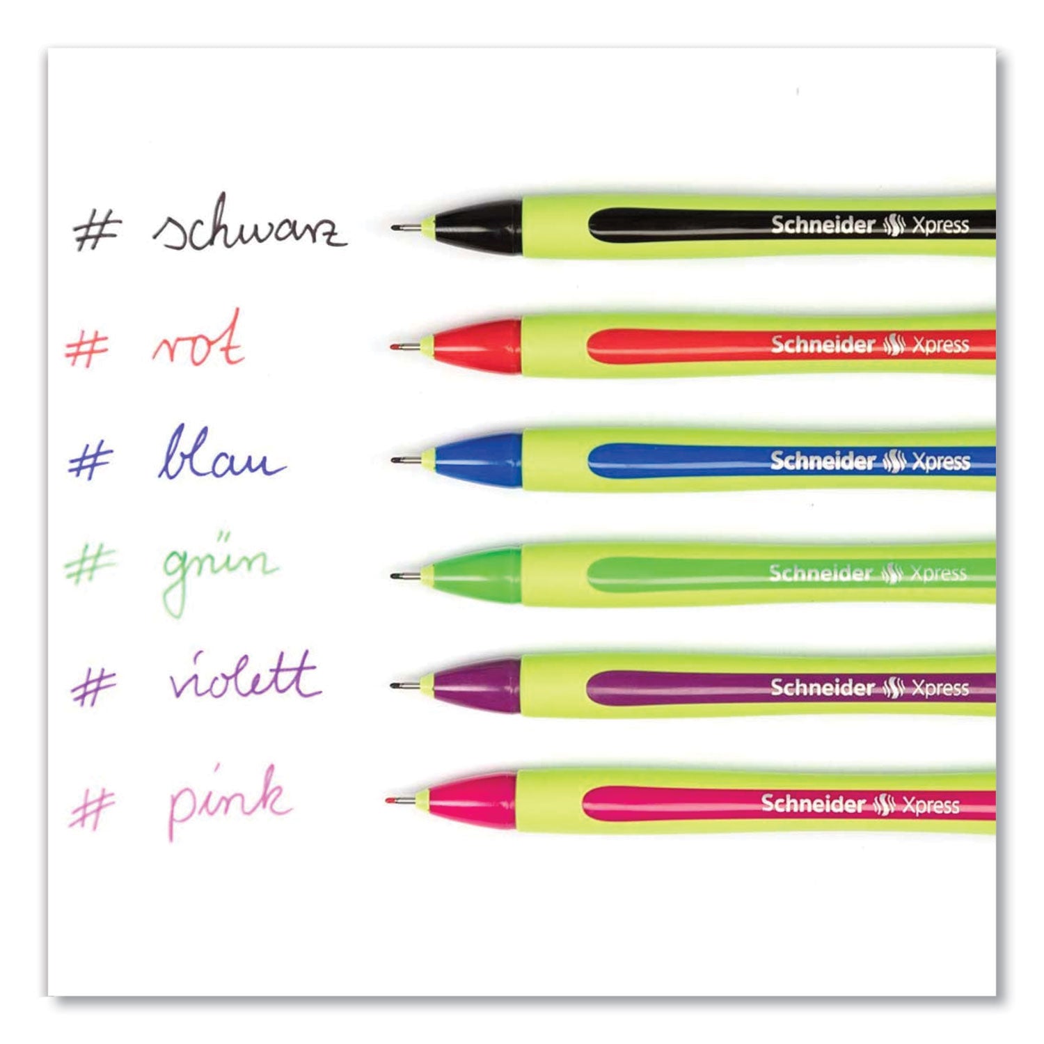 Xpress Fineliner Pen, Stick, Fine 0.8 mm, Assorted Ink and Barrel Colors, 6/Pack