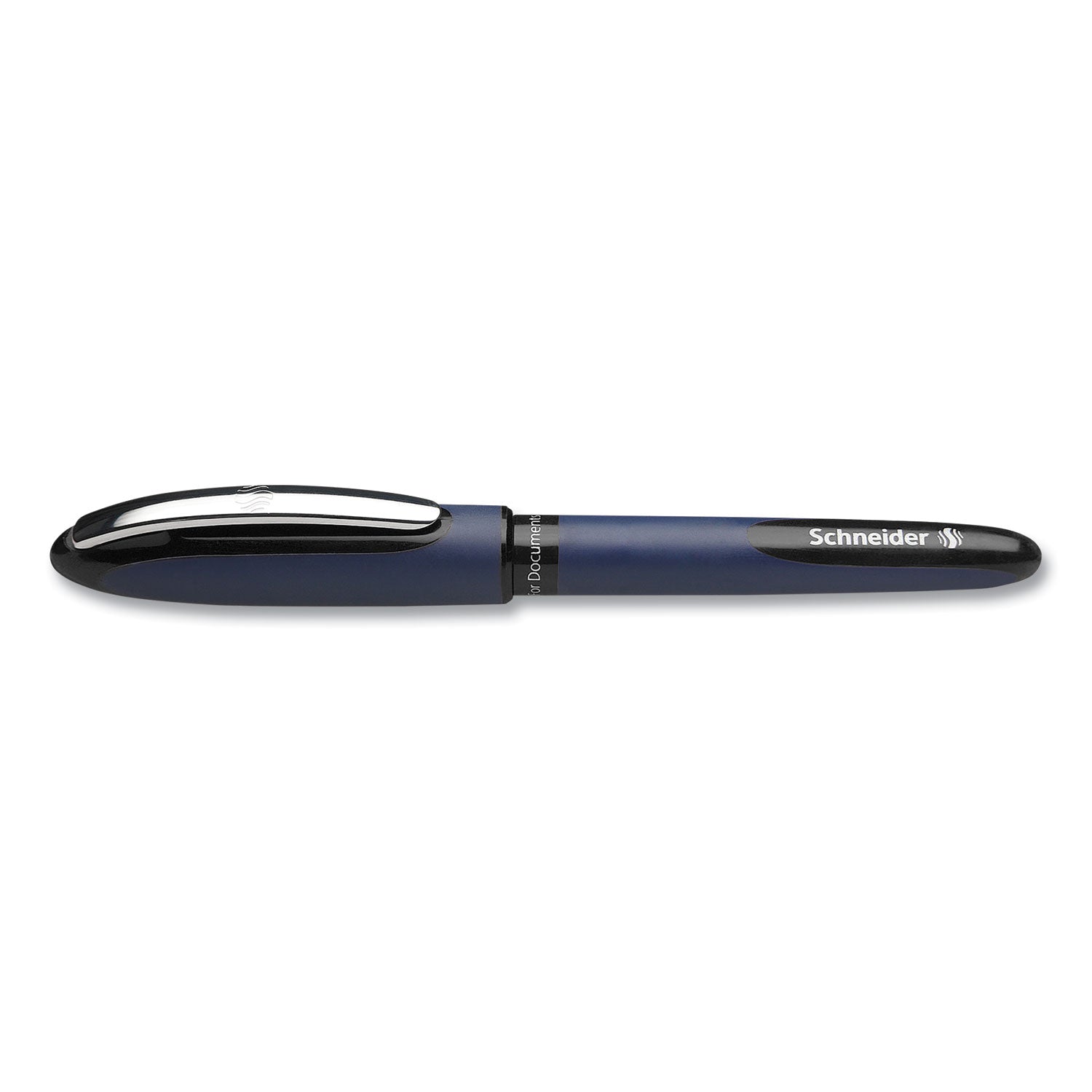 One Business Rollerball Pen, Stick, Fine 0.6 mm, Black Ink, Dark Blue/Black Barrel, 10/Box