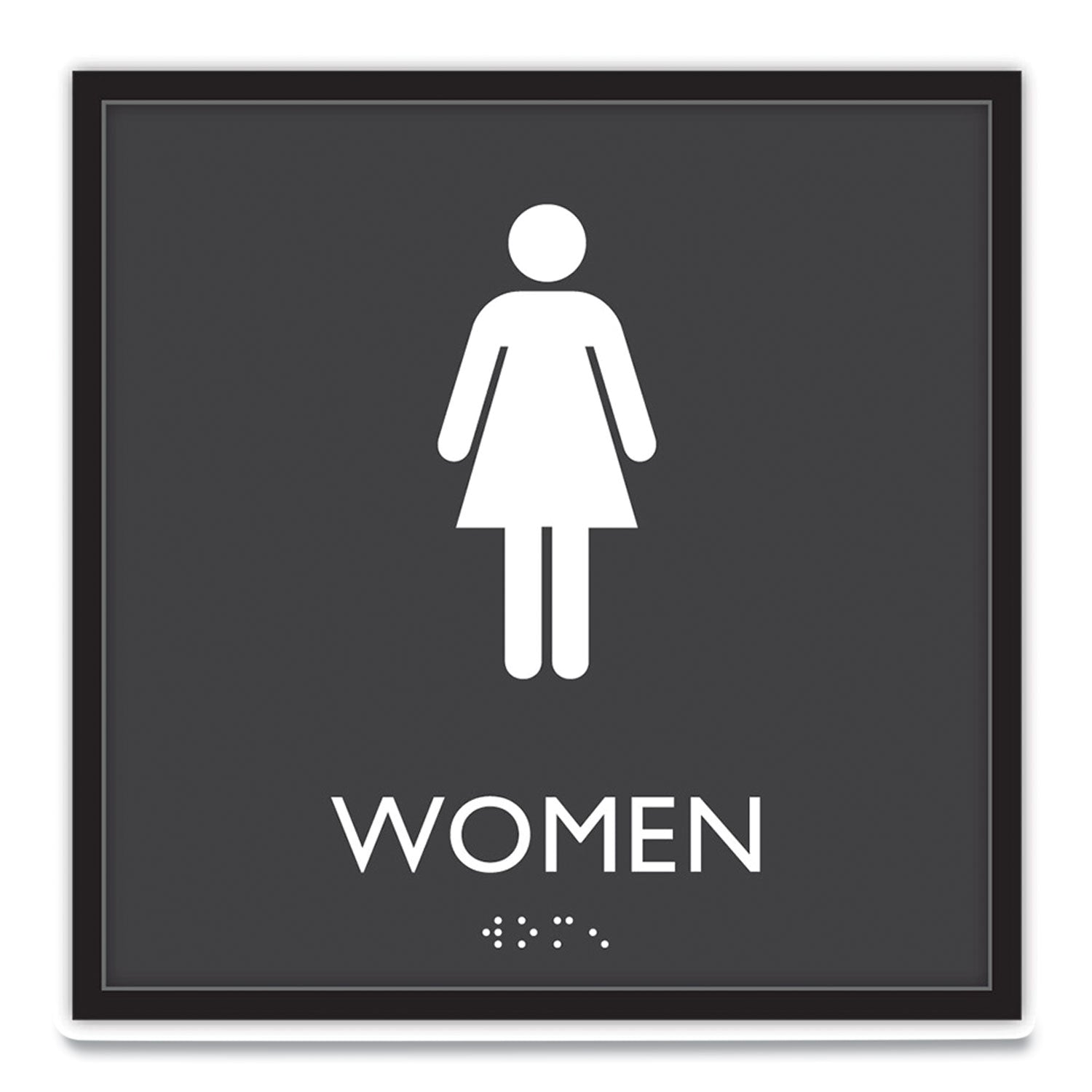 ada-sign-women-plastic-8-x-8-clear-white_uss66912 - 1