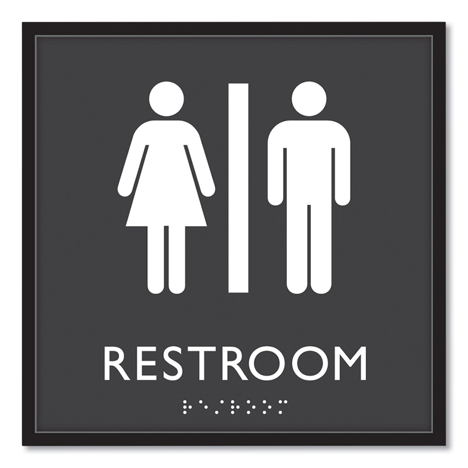 ada-sign-unisex-restroom-plastic-8-x-8-clear-white_uss66910 - 1