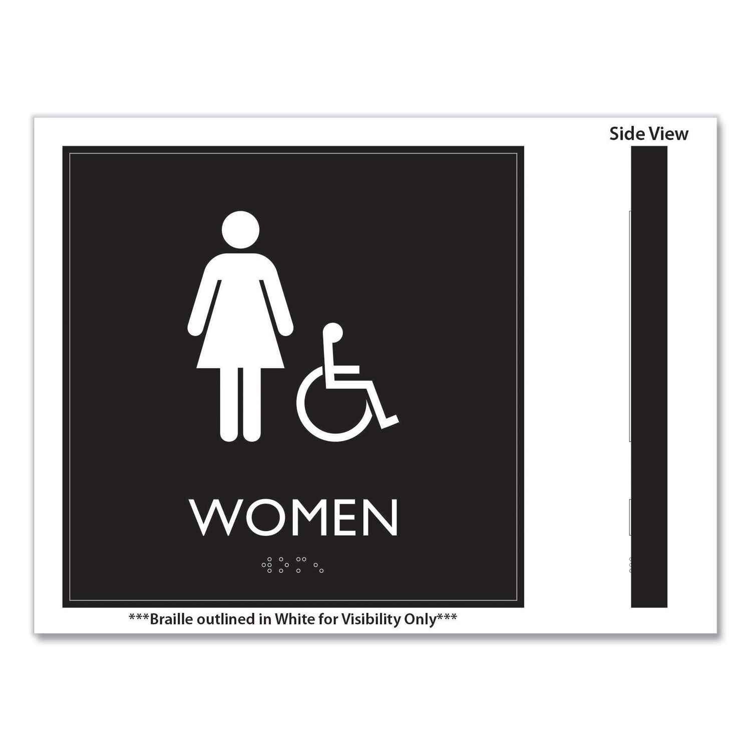 ada-sign-women-accessible-plastic-8-x8-clear-white_uss66913 - 2