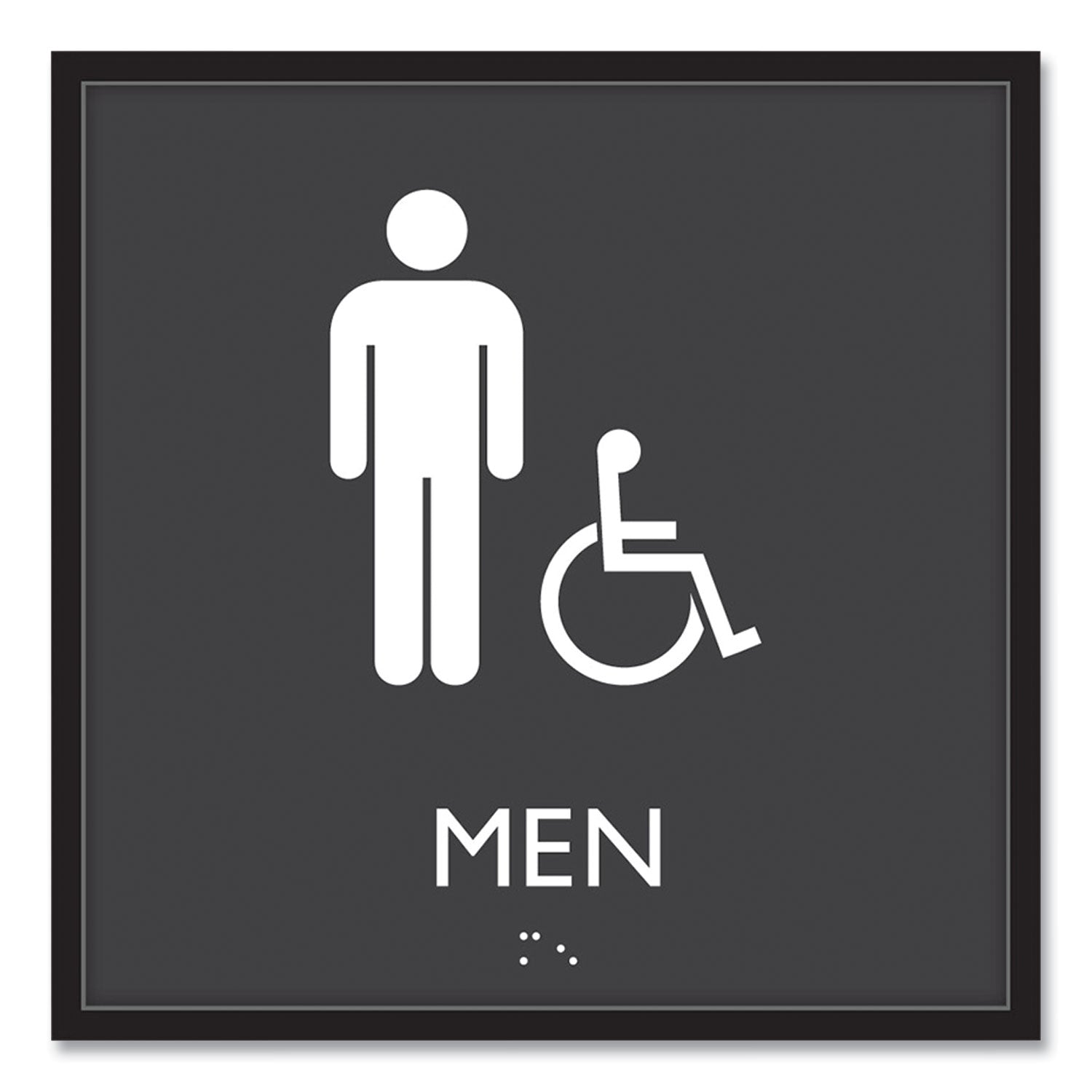 ada-sign-men-accessible-plastic-8-x-8-clear-white_uss66915 - 1