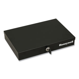 Low Profile Cash Box,1 Bill, 5 Coin Slots, Key Lock, 11.6 x 8 x 1.9, Steel, Black