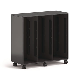 Class-ifi Tote Storage Cabinet, Three-Wide, 46.63" x 18.75" x 44.13", Charcoal Gray