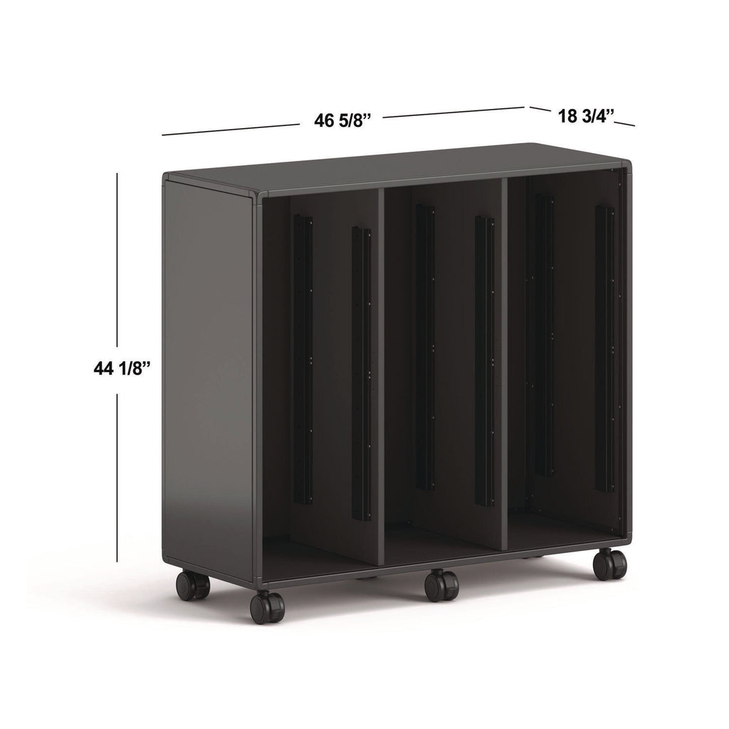 Class-ifi Tote Storage Cabinet, Three-Wide, 46.63" x 18.75" x 44.13", Charcoal Gray