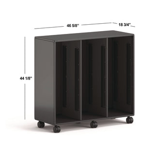 Class-ifi Tote Storage Cabinet, Three-Wide, 46.63" x 18.75" x 44.13", Charcoal Gray