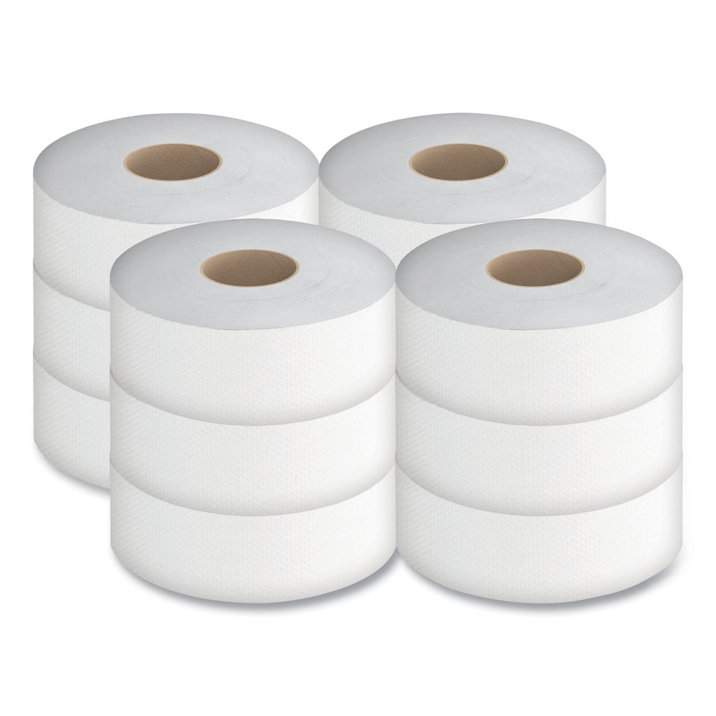 Select Jumbo Bath Tissue, Septic Safe, 2-Ply, White, 3.3" x 1,000 ft, 12 Rolls/Carton