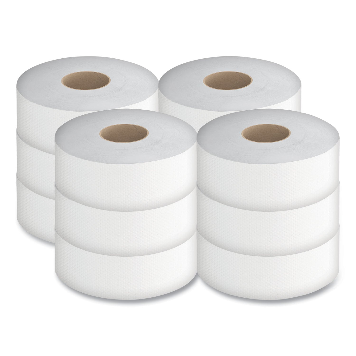 Select Jumbo Bath Tissue, Septic Safe, 2-Ply, White, 3.3" x 1,000 ft, 12 Rolls/Carton