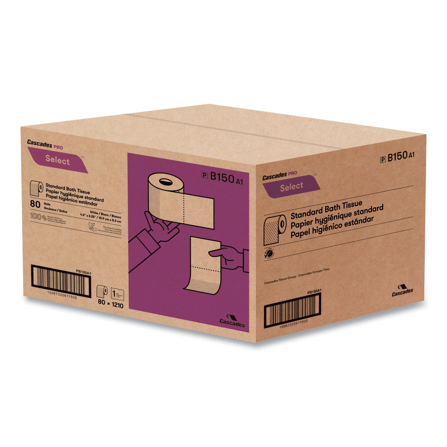 select-standard-bath-tissue-1-ply-white-1210-roll-80-rolls-carton_csdb150 - 2